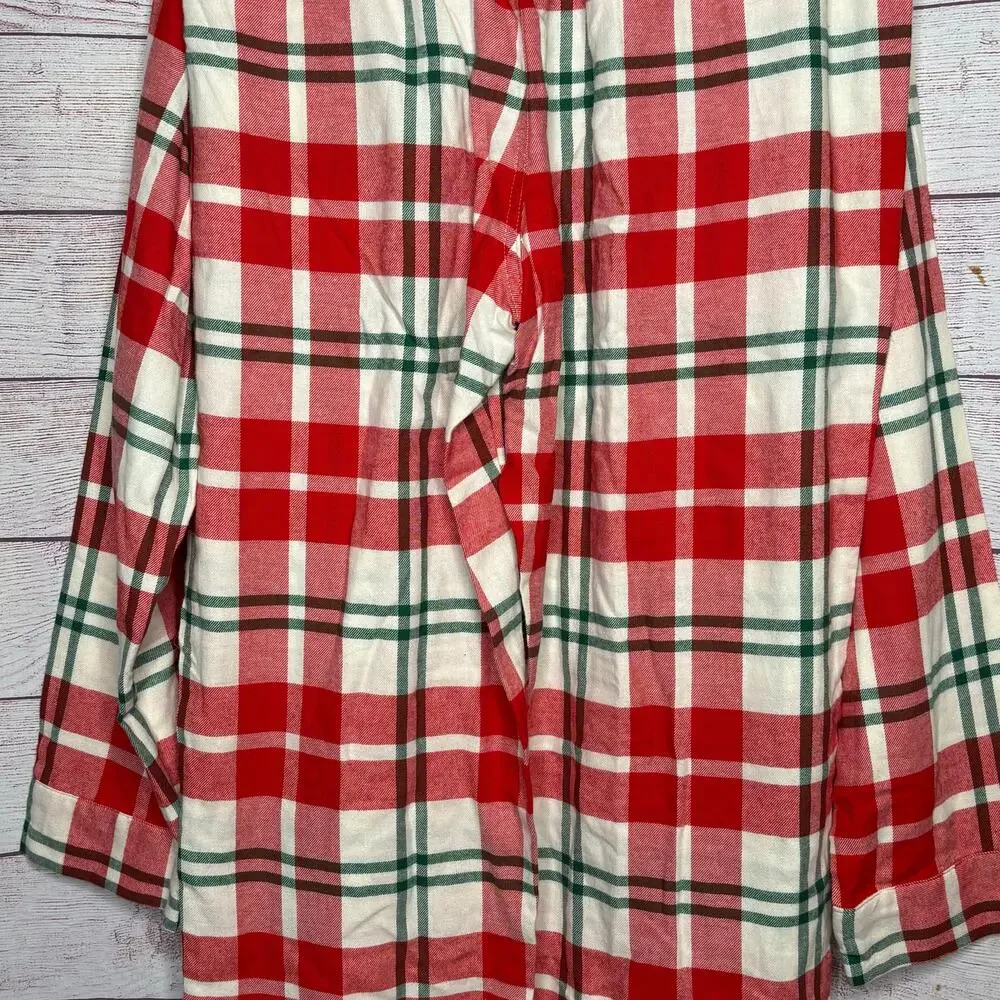 Old Navy Men's Holiday Christmas Plaid Flannel Pajama Two Piece Set Large New